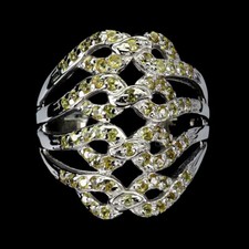 925 Bague en Argent Rond Jaune