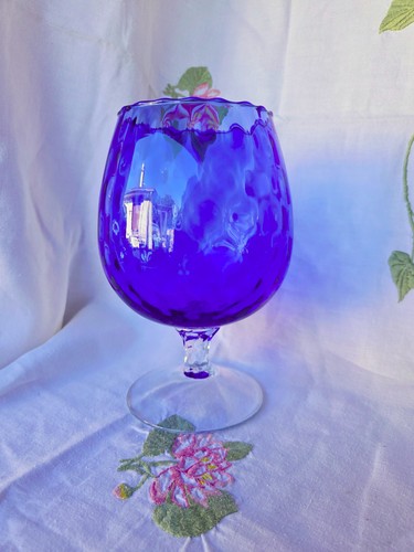 Vase verre ballon bleu - , cobalt