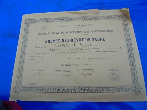 Brevet prévot sabre r - brevet,
