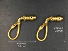 ▨7mm Lot 2 Antique Gooseneck Handles Door Kickstand, Bronze Empire Style