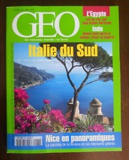 MAGAZINE Géo revue N°268 ITALIE DU SUD + carte dépliant et nice panoramiques