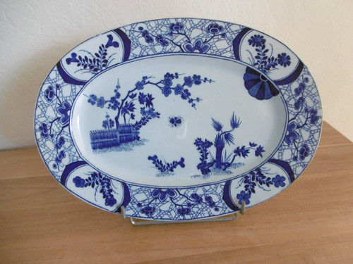 Plat ovale faience creil - plat,