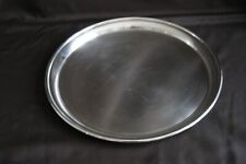 Plat de service rond ancien en métal argenté  - Pillet