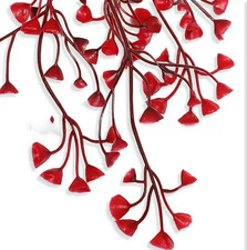 Lot de 4 Plantes Artificielles Suspendues 80cm Vignes Rouges pour Décoration In