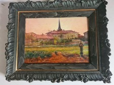 tableau huile sur bois d'Emile