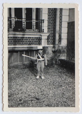 Little Boy Disguised as Constable, Costume Officer - Vintage Photo Snapshot 1954