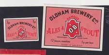 2 Antique Label Pack Matches Belgium BN1559522 Oldham Beer