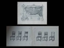 CATALOGUE - SIEGES ET TENTURES EN CUIR GAUFRE ET DECORE - vers 1900 - 