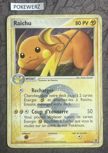 Carte pokémon raichu 112 - pokémon, 12/112