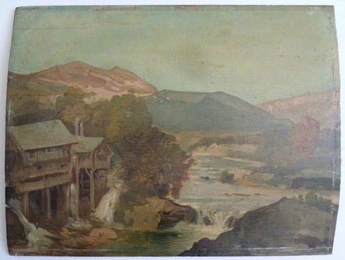 Paysage moulin peinture sur - au,