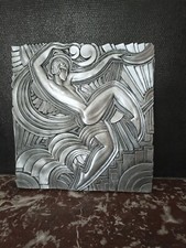 Grand Bas-relief Art déco   "Folies bergère"  argent d'après Maurice Picaud