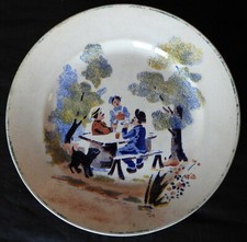 Antique 19th Century Dish / Large Plate (Life Scene, Characters)