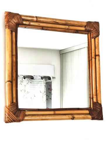 Miroir bambou tressé - miroir,