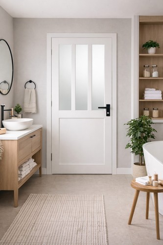 Bloc porte atelier - blanc, vitre