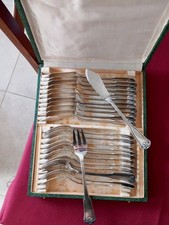 service 24 couverts à poisson en métal argenté le mondial modèle art Deco 