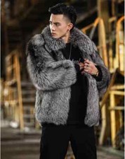 Dominance Grise – Manteau en Fausse Fourrure Vegan Charcoal