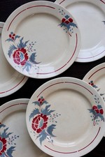 6 Vintage Flat Plates - Nimy Pottery