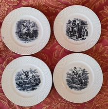 4 Assiettes parlante en faïence Boch Frères KERAMIS