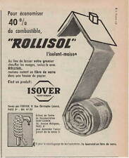 1960 ISOVER SAINT-GOBAIN FIBERGLASS ROLLISOL INSULATION PRESS AD
