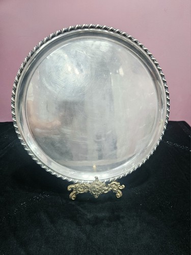 Superbe plateau rond - plateau, argent