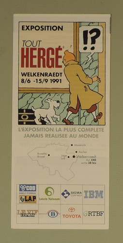 Herge tintin depliant expo - herge,