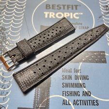 10 SOLD! 1960s NOS original dive Tropic Swiss divers watch band 22mm soft rubber