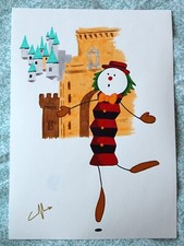 Le Petit Clown (Roi et l'Oiseau - Table Tournante) - dessin original A4 - Cehem