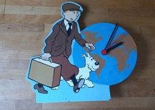 ANCIENNE HORLOGE TINTIN  L OREILLE CASSEE. COLLECTOR  Voir Description