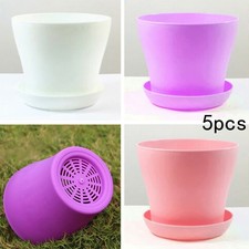 Lot de 5 pots de fleurs en résine brillante colorée pour maison extérieur dé