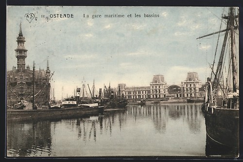 Cpa ostende gare maritime - cpa,
