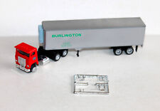 1/87 BURLINGTON TRUCK LINE TRACTOR TRANSPORT TRUCK + SEMI TRAILER