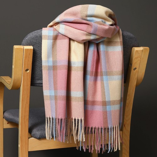 Echarpe rose bleu pastel - echarpe,
