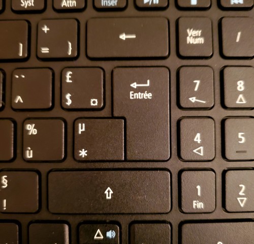 Une touche clavier - une,
