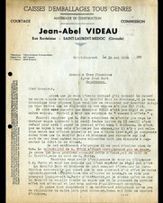 SAINT-LAURENT-DU-MEDOC (33) WOODEN BOXES & BOXES ""J.A. VIDEO"" in 1939