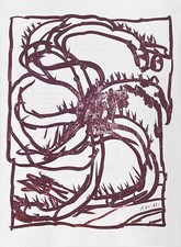 Pierre Alechinsky Original Lithograph 1981 La Pieuvre 38x28 Cm Cobra