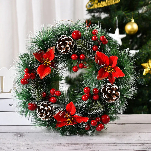 Couronne noël baies rouges - couronne,