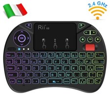 Rii Mini X8 Wireless (Layout Italien) - Mini Clavier Rétro-éclairé Avec Souris