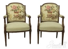 54314EC: Pair French Louis XVI Style Armchairs ~ New Upholstery
