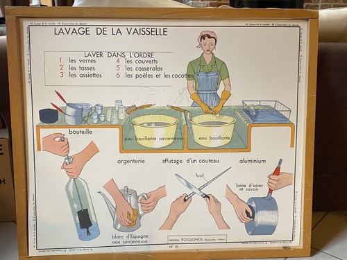Rare ancienne affiche scolaire - ancienne,