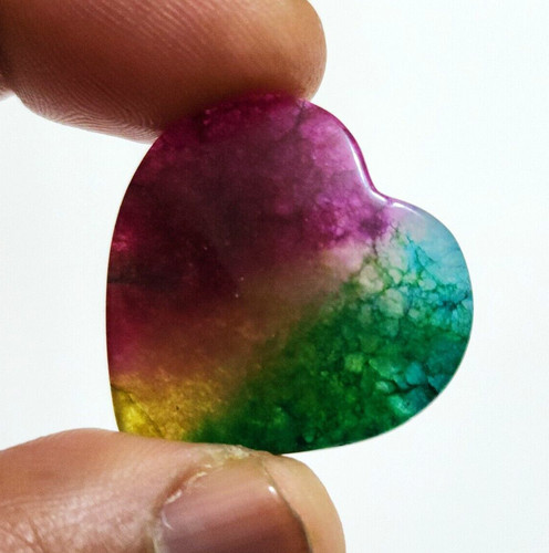 Cabochon cœur quartz solaire