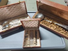 CHRISTOFLE Model CROSS RIBBONS Silver Metal MOKA Spoons/Salad Cutlery