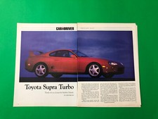 1993 TOYOTA SUPRA TURBO ORIGINAL VINTAGE PRINT AD PRINTED ROAD TEST 5 PAGE