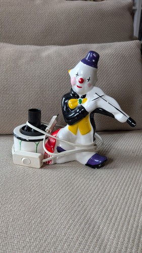 Vintage ceramic clown violin - ceramic,