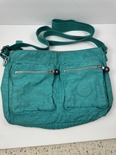 Kipling Aqua Teal Crossbody Shoulder Bag Purse Travel  Duel Front Pockets
