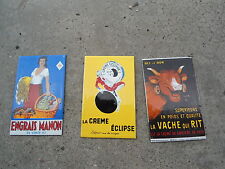 ANTIQUE BRANDS ADVERTISING EMAIL MAGNETS 3 PIECES B3 MADE IN FRANCE TOP