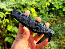 Athame en obsidienne noire -