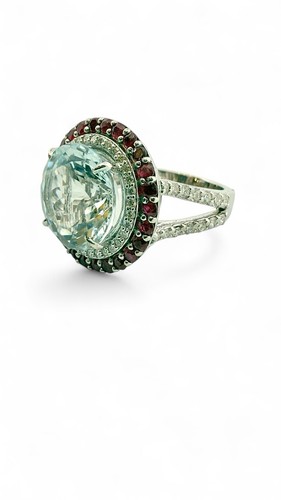 Grosse bague blanc aigue - en, or
