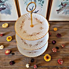 Serviteur porcelaine Saint Hubert  3 étages / plat / plateau / french vintage