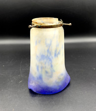 Tulip, glass paste shade signed NOVERDY Art Deco speckled blue