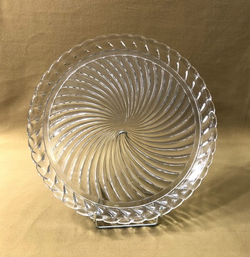 Plateau rond cristal signé - cristal,